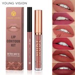 Makeup Set - Manufacturer YOUNG VISION Lip Gloss Liner 2 Suit Matte Rotatable