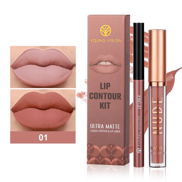 Makeup Set - Manufacturer YOUNG VISION Lip Gloss Liner 2 Suit Matte Rotatable