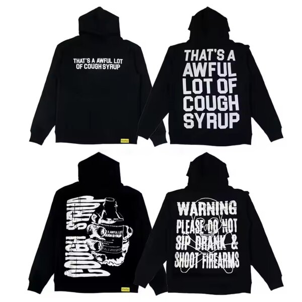Hoodie - Manufacturer Cough Syrup 100%Cotton Heavyweight Streetwear Men