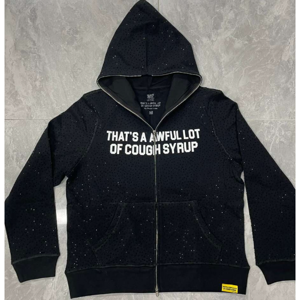 Hoodie - Manufacturer 100%Cotton Rhinestone Cough Syrup Heavyweight Men