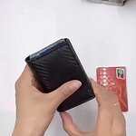 Card Bag - Manufacturer Men's Carbon Fiber RFID Zipper Multi-Card Ultra-Thin