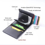 Card Bag - Manufacturer Men's Carbon Fiber RFID Zipper Multi-Card Ultra-Thin