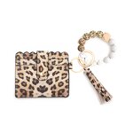 Keychain - Manufacturer Women's PU Leopard Silicone Bead Tassel Zipper Wristlet
