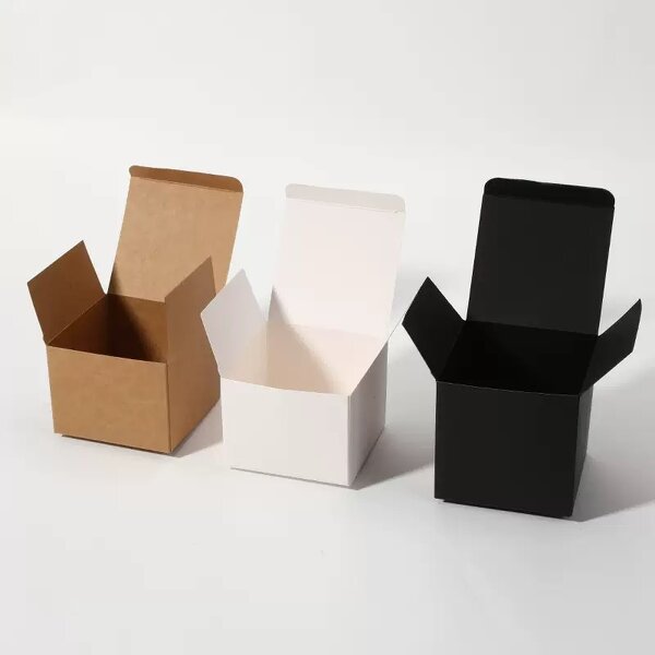 Gift Box - Manufacturer Custom Kraft Brown Black Eye Cream Cosmetic Candle Packaging