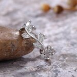 Ring - Manufacturer 18K Gold Plated CZ Zircon Olive Leaf Branch Shape