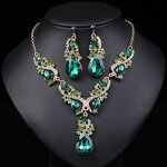 Jewelry Set - Manufacturer Water Drop Multi Color Crystal Wedding Women