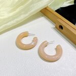 Earrings - Manufacturer Geometric C-Shaped Hoop Chunky Acrylic Resin Stud