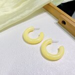 Earrings - Manufacturer Geometric C-Shaped Hoop Chunky Acrylic Resin Stud