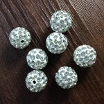 Beads - Manufacturer 4-30MM White Clay Crystal Rhinestone Pave Disc