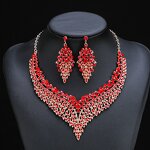 Jewelry Set - Manufacturer Luxury Zirconia Drop Wedding Necklace Earrings