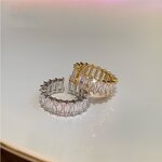 Ring - Manufacturer 18K Gold CZ Zircon Open Adjustable Square Sparkling