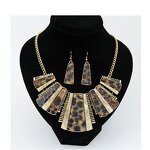 Jewelry Set - Manufacturer Retro Leopard Print Pendant Necklace Earring