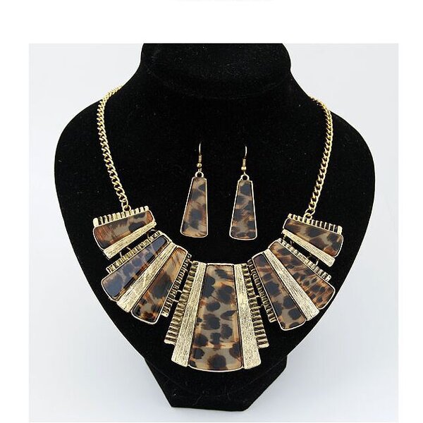 Jewelry Set - Manufacturer Retro Leopard Print Pendant Necklace Earring