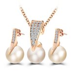 Jewelry Set - Manufacturer Imitation Pearl Rhinestone Gold Bridal Water Drop