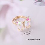 Ring - Manufacturer 18K Gold Plated Colorful Glass Stone Butterfly Finger
