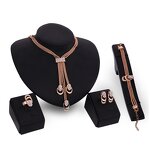 Jewelry Set - Manufacturer 4PCS African Tassel 18K Gold Dubai Crystal Bridal