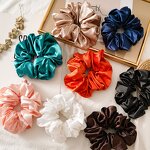 Hair Scrunchies - Manufacturer 15CM XL Solid Color Satin Oversized Silk