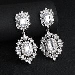 Earrings - Manufacturer 18K Gold/Silver Rhinestone Flower Wedding Bride Drop