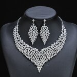 Jewelry Set - Manufacturer Luxury Zirconia Drop Wedding Necklace Earrings