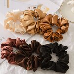 Hair Scrunchies - Manufacturer Wholesale Satin Solid Color Chouchou Girl