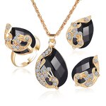 Jewelry Set - Manufacturer Gemstone Tear Drop Heart Pendant Necklace Earring