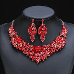 Jewelry Set - Manufacturer Rhinestone Crystal Bridal Silver Floral Statement