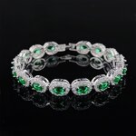 Jewelry Set - Manufacturer Green Oval Zircon Ring Bracelet Earring 3PCS