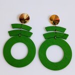 Earrings - Manufacturer African Geometric Wooden Drop Long Hollow Round for Girls