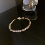 Bracelet - Manufacturer Luxury Glitter Zircon Gold Plated Crystal Bangle