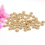 Spacer Beads - Manufacturer Gold Plated Flat Round DIY Jewelry Making