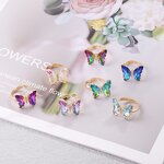 Ring - Manufacturer 18K Gold Plated Colorful Glass Stone Butterfly Finger