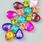 Earrings - Manufacturer Luxury Alloy Diamond Rhinestone Flower Statement Women