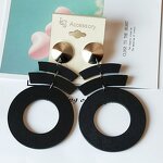 Earrings - Manufacturer African Geometric Wooden Drop Long Hollow Round for Girls