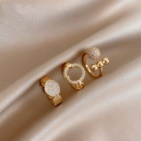 Ring - Manufacturer Zircon Double Opening Korean Wedding Party Luxury Women