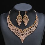 Jewelry Set - Manufacturer Luxury Zirconia Drop Wedding Necklace Earrings