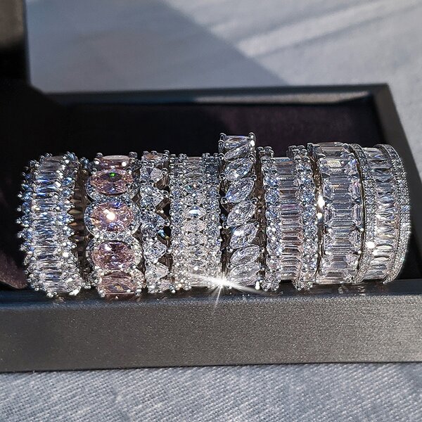 Ring - Manufacturer Full Diamond CZ Promise Wedding Engagement 2023 Hot