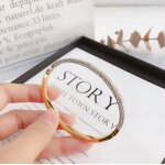 Bangle - Manufacturer Korea Diamond Stainless Steel Braided Cuff Bracelet