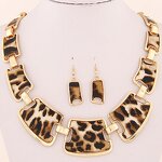 Jewelry Set - Manufacturer Retro Leopard Print Pendant Necklace Earring