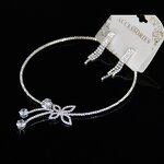 Necklace Set - Manufacturer 2PCS Butterfly Zircon Clavicle Chain Short