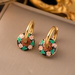 Jewelry Set - Manufacturer Vintage Flower Gold Plated Enamel Stainless Steel