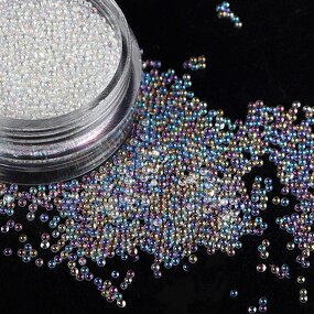 Nail Beads - Manufacturer 0.6-0.8mm Caviar Glass Micro AB Color DIY