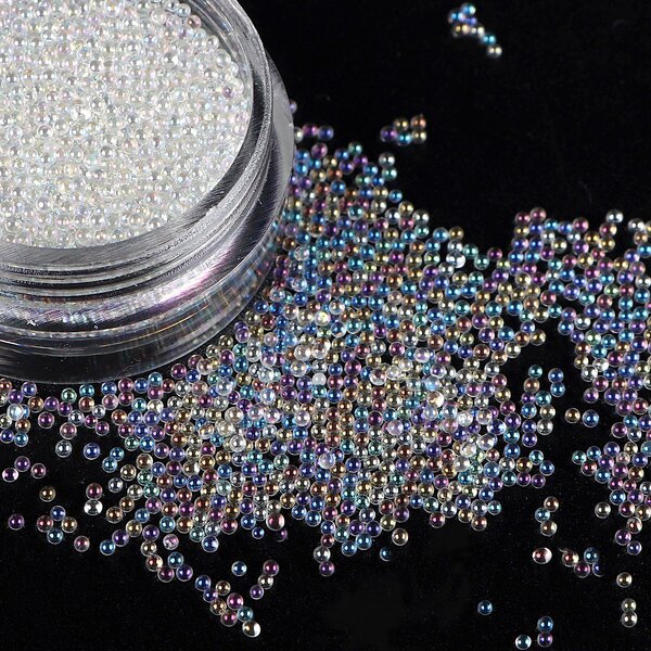Nail Beads - Manufacturer 0.6-0.8mm Caviar Glass Micro AB Color DIY