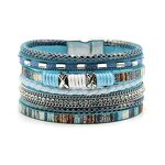 Bracelet - Manufacturer Handmade Boho Magnet Leather Wrap Multilayer Cuff