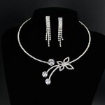 Necklace Set - Manufacturer 2PCS Butterfly Zircon Clavicle Chain Short