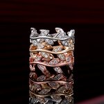 Ring - Manufacturer 18K Gold Plated CZ Zircon Olive Leaf Branch Shape