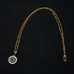 Necklace - Manufacturer Turkish Blue Eye Gold Stainless Steel Rhinestone Evil