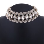 Choker - Manufacturer Punk Flower Crystal Rhinestone Gold Silver Chain