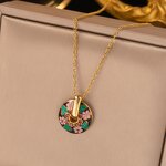 Jewelry Set - Manufacturer Vintage Flower Gold Plated Enamel Stainless Steel