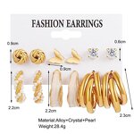 Earrings Set - Manufacturer 18K Gold Geometric Pearl Circle Drop 2022 Trend