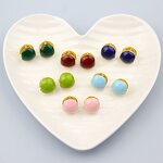 Earrings - Manufacturer Round Smooth Ball Metal Gold-plated Cold Wind Simple